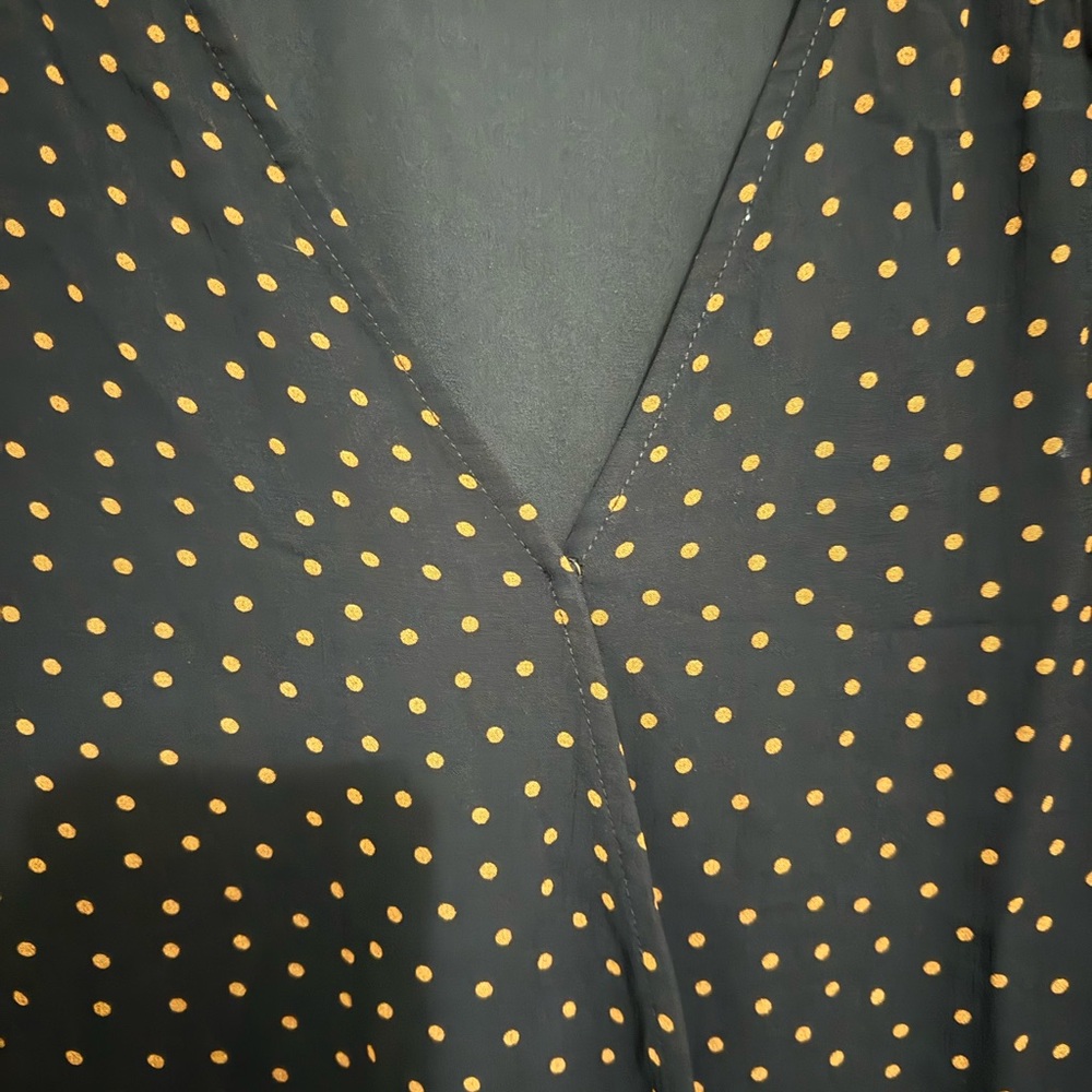 Sanctuary Black and Orange Polka Dot Blouse *GREAT USED CONDITION* - Picture 4 of 9